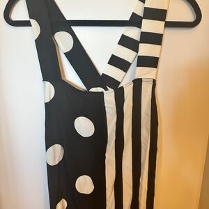 Topshop black and polkadot tank